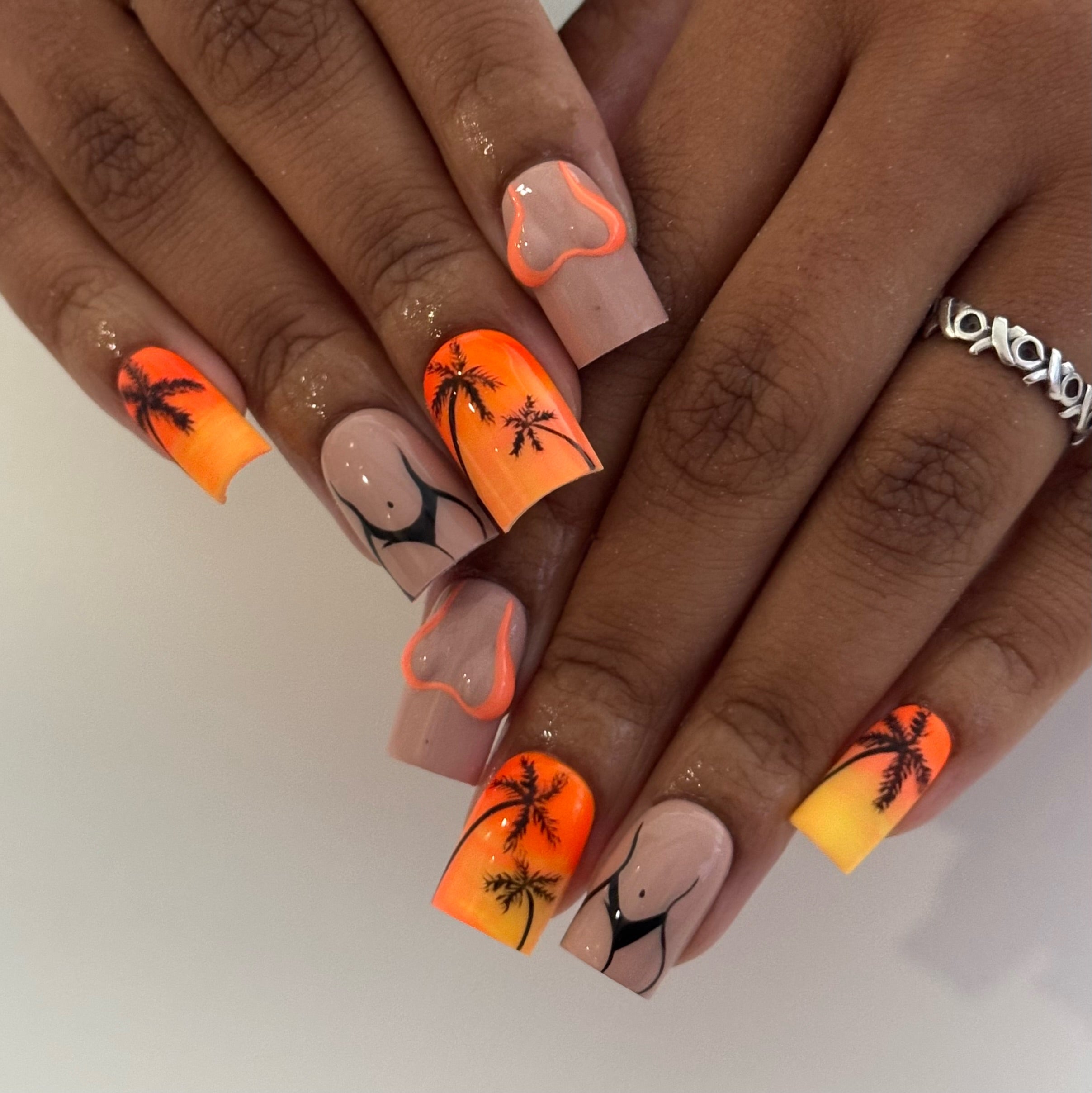 Palm Peach — Press-on Set